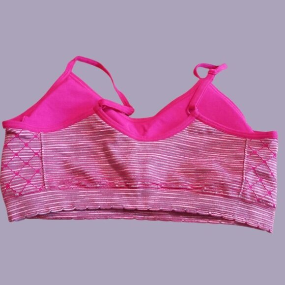 Lily Of France Seamless Bralette With Adjustable Straps S/M Pink & Black - Picture 8 of 16